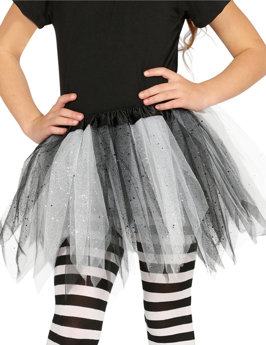 FIESTAS GUIRCA, S.L. - Tweekleurige zwarte en witte tutu met glitters voor meisjes - Accessoires > Rokken, Tutus